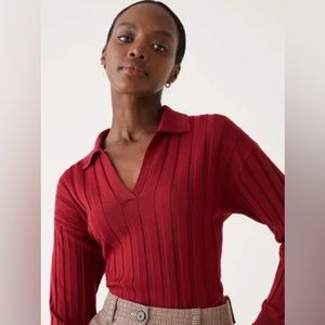 Frank & Oak - Merino Wool Polo Sweater - Size Medium